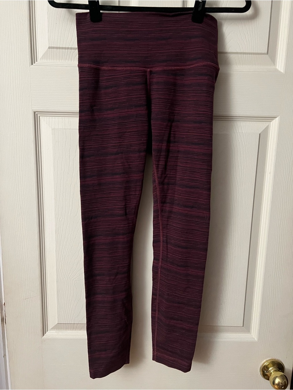 #011 Lululemon Space Dye Burgundy Black High Rise Leggings Size 6